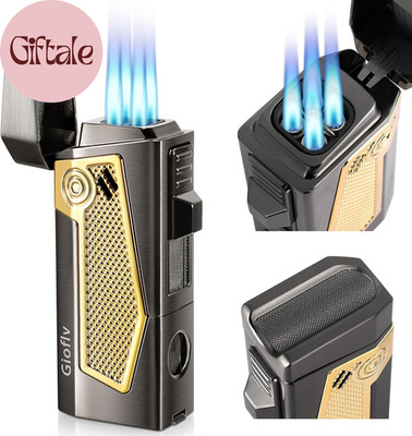 Torch Lighter, Windproof Butane Lighter for Outdoor, Bonfire, Candle, Fireplace,