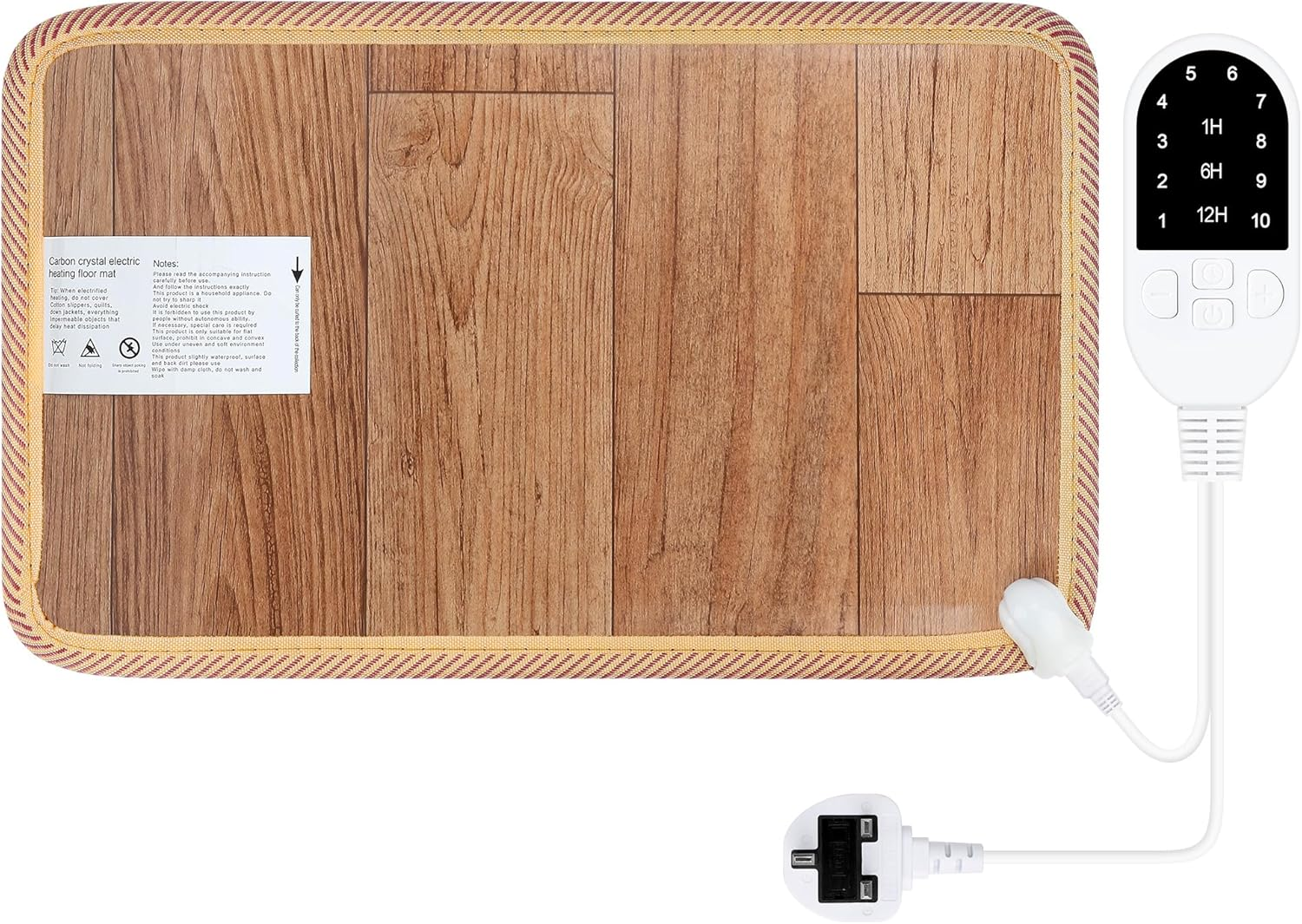 Heating Floor Mat Foot Warmer Heating Pad with 10 Temperature Levels and 3 Timer
