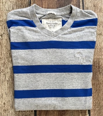 VINTAGE ABERCROMBIE & FITCH MUSCLE T-SHIRT Y2K STRIPED MULTI MENS XXL EXCELLENT