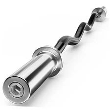 Olympic Barbell Curl Bar EZ Bar Strength Training Bar Threaded Chrome Barbell 