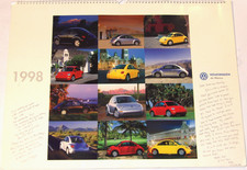 VINTAGE 1998 VW/VOLKSWAGEN OF MEXICO OVERSIZED WALL CALENDAR! 23x17"! COLOR PICS