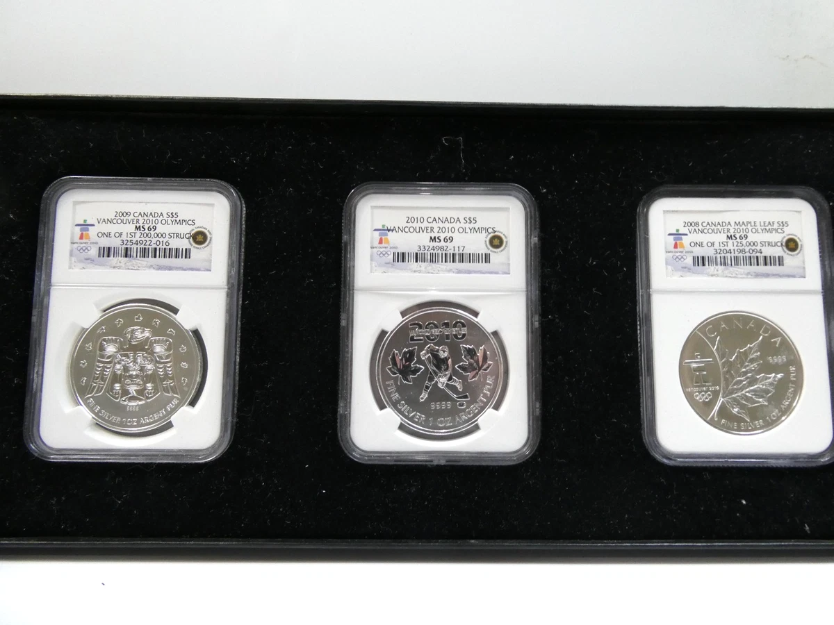 Canadian Maple Leaf NGC Grade MS 69 Silver Bullion Coins for sale