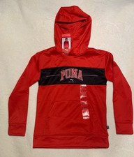 Puma Youth Hoodie Red Choose M 10/12 or L 14/16
