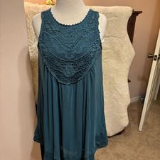 Altar'd State Charlotte Dress Womens Size M Black Stretch Lace Sleeveless Mini