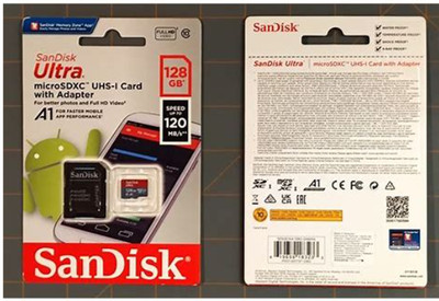 100% Original SanDisk Ultra 128GB MicroSDXC UHS-I Memory Card 120MB/s Class 10