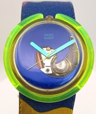 Vintage 1991 Swatch Pop PWK138 Aqua Club Rare...