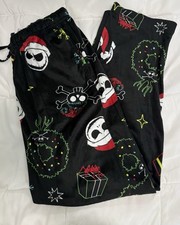 Disney Jack Skellington Nightmare Before Christmas Black Pajama Pants M