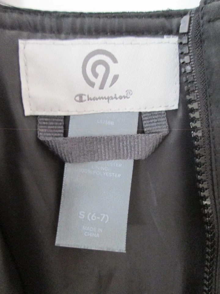 CHAMPION Unisex Snow Ski Bibs/ Overalls Zip Kids Size Small 6- 7 Black -Preowned - Image 3 of 4