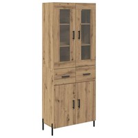 Schmales Highboard Artisan Eiche 69,5X34X180 Cm Holzwerkstoff