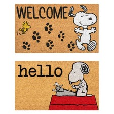 Gertmenian Peanuts Snoopy Coir Doormat - 2x3 Welcome Mat 2-Pack , Ideal for Hig
