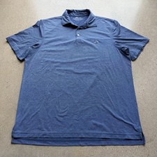 Vineyard Vines Mens On-The-Go Sankaty Performance Polo Shirt Blue Stripe Large