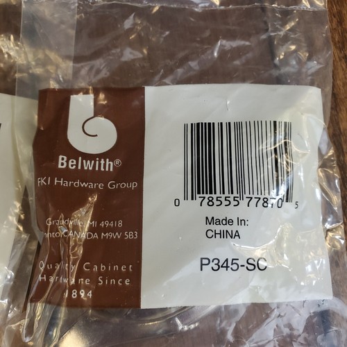 Belwith Drawer Pull and 5 Handles Lot 3" P345-SC P405-SN Unused - Picture 7 of 9
