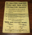 Original 1954 EICO Peak To Peak VTVM & Oscilloscope Probes Instruction Book — photo 2