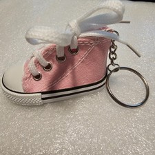Canvas Sneaker Shoe Novelty Keychain Pink Bag Charm New