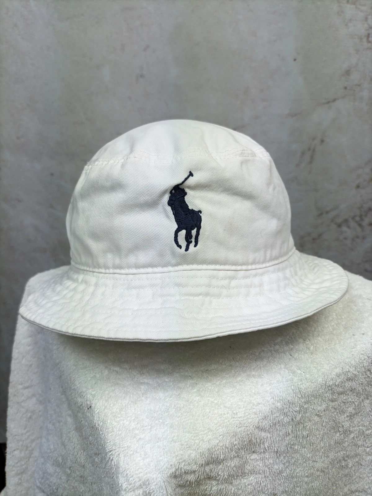Vintage Polo Ralph Lauren White Cotton Chino Bucket Hat RN 41381 – One Size