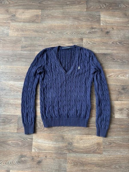 Women Polo Ralph Lauren Sweater Navy M #CO22