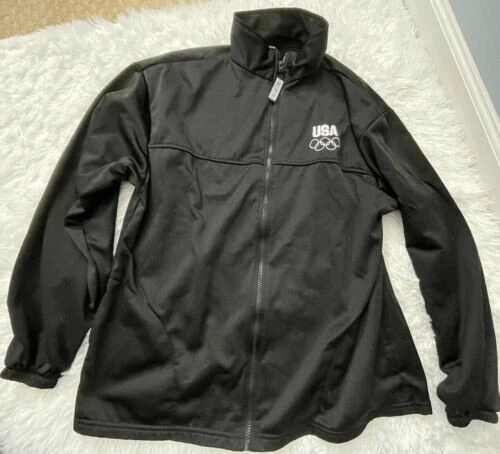 Mens USA Olympic Black Zip Up Jacket Size XL
