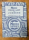 Vintage 1938 NECCO  Price List to Jobbers Candy etc