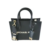 Michael Kors Mirella Small Shopper Top Zip Crossbody Handbag Black