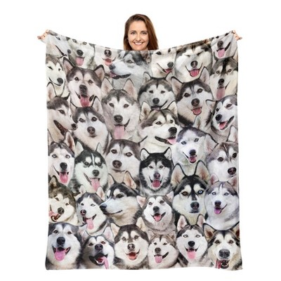 Husky Dog Throw BlanketHusky Gifts for Dog LoversFlannel Blanket for Dog Mom ...