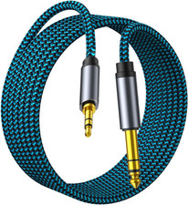 1/8 to 1/4 Stereo Audio Cable, 3.5Mm to 6.35Mm TRS Male Nylon Braided Cord fo...