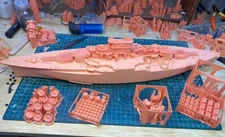 3D Printed 1/350 USS California BB-44 Battleship 1944/1945 (full hull)