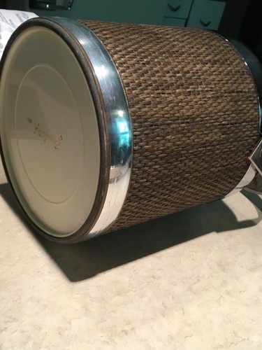 Vintage Mid Century Modern George Briard braun gewebter Vinyl Eiskübel - Bild 12 von 14