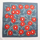Japanese Furoshiki Camellia Blue Gray Yumeji Takehisa Wrapping Cloth Cotton 100%