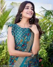 Women's Trendy Chiffon Saree with Blouse Material
