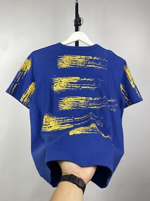 Vintage 90s Y2K Faded Blue Diesel central Logo T-shirt Men's