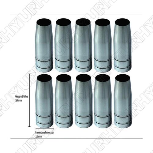 10 X GAS NOZZLES FOR MB15 MB14 NW12MM Burner Tapered Plug in MAG MIG NOZZLE GAS - Photo 1 sur 5