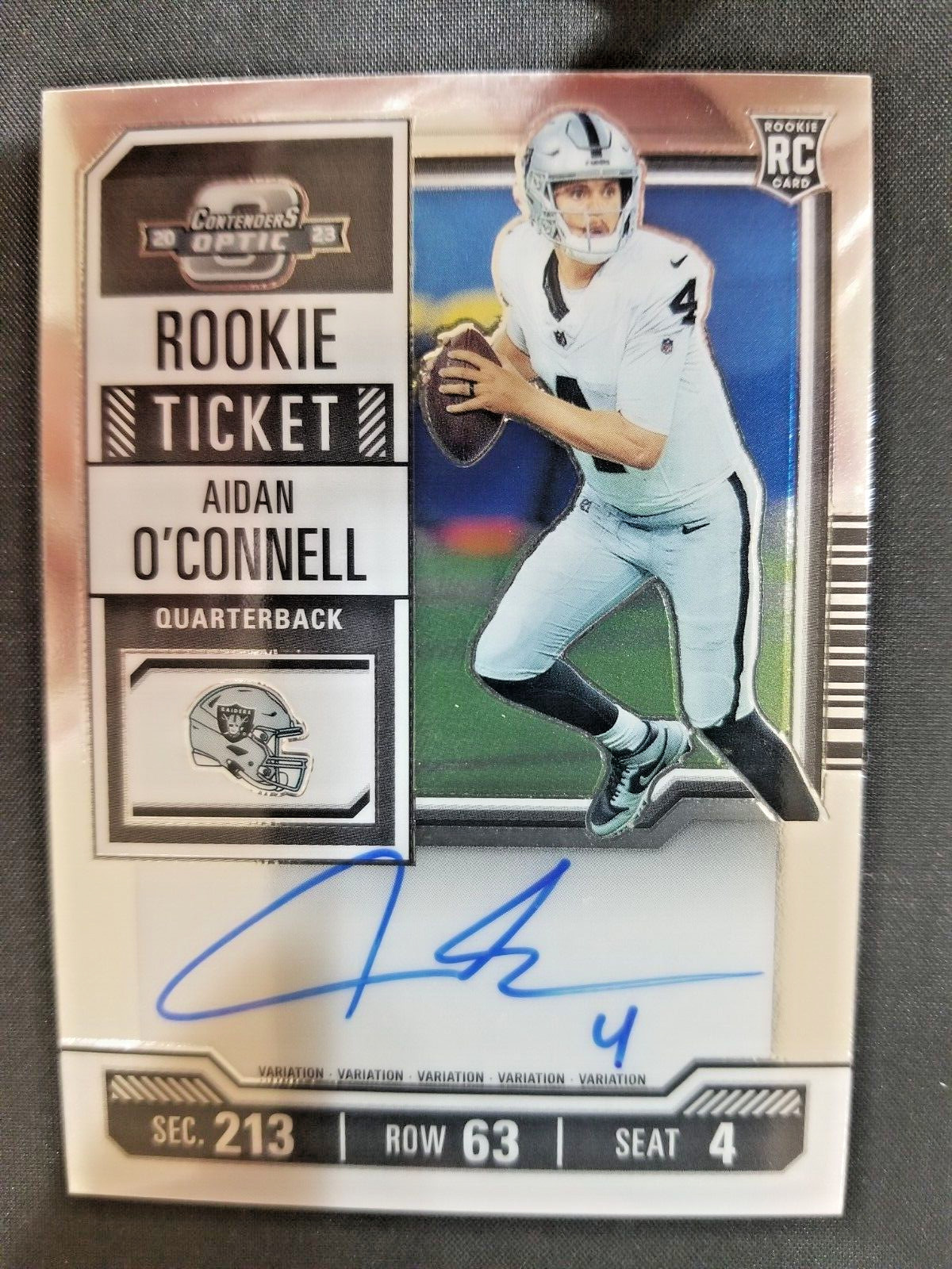 2023 AIDAN O'CONNELL CONTENDERS OPTI ROOKIE TICKET AUTO CARD#101 L.V. RAIDERS