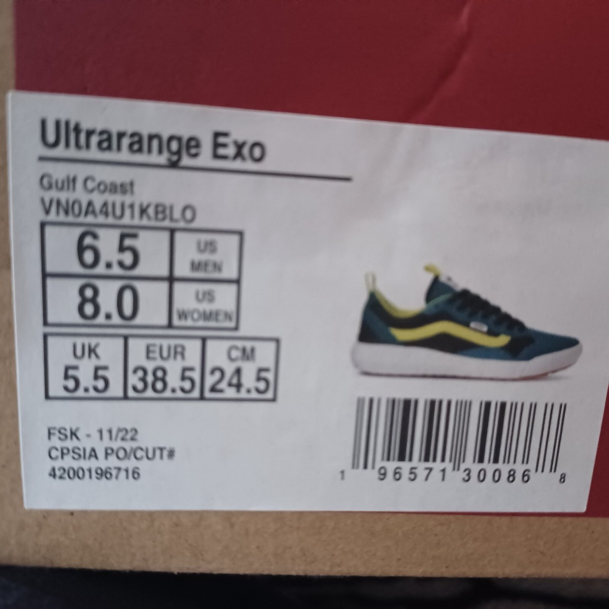 Vans UltraRange EXO Gulf Coast Blue Teal Yellow 2022 Men Sz 6.5|  Women Sz 8.0 VANS UltraRange EXO Yellow for Sale | Authenticity  main image 4