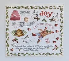 Vintage Susan Branch Stickers  Christmas Joy Snow Angels  1 Module Sheet 4.5"x5"