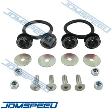 JDMSPEED BLACK UNIVERSAL CNC BILLET BUMPER TRUNK QUICK RELEASE FASTENER KIT