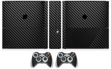 Black Carbon Fiber Vinyl Skin Sticker for Xbox360 Slim E and 2 controller skins