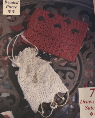 CROCHET ~  Beaded Purse And Drawstring Satchel  ~ PATTERN ~