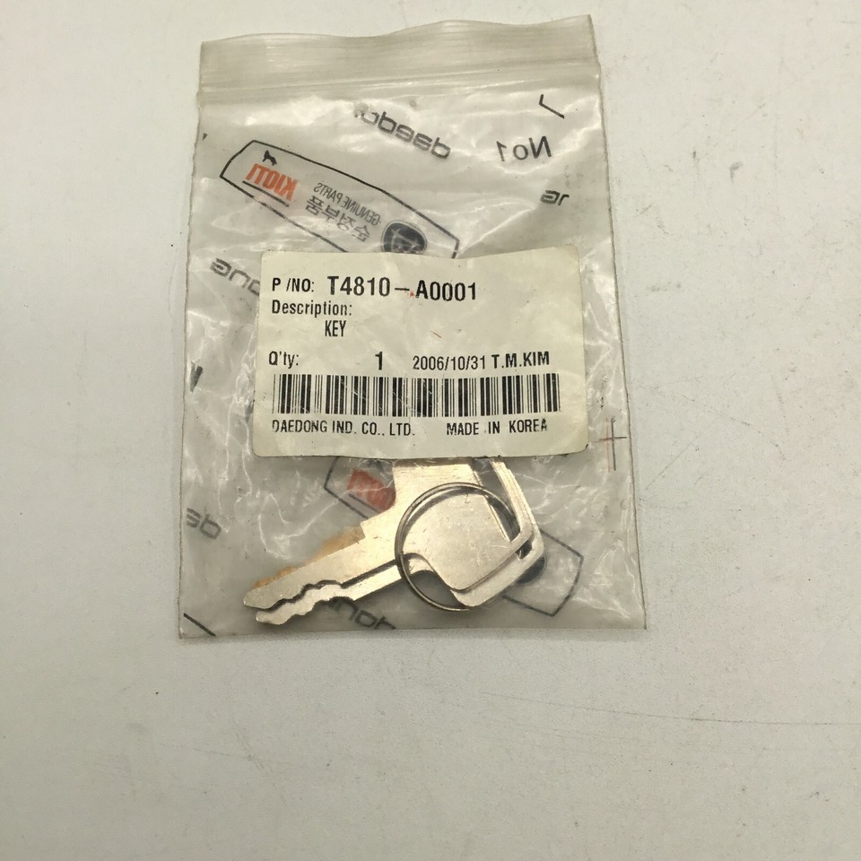 New OEM Kioti Keys T4810-A0001 DK45C DK451C DK50C DK551C DK65C DK651C ...