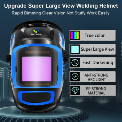 Cool Large View Area True Color Solar Welder Helmet Auto~Darkening Welding MASK