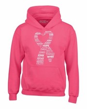 Heart Ribbon Montage WHT Hoodies Breast Cancer Support Cloud Sweatshirts