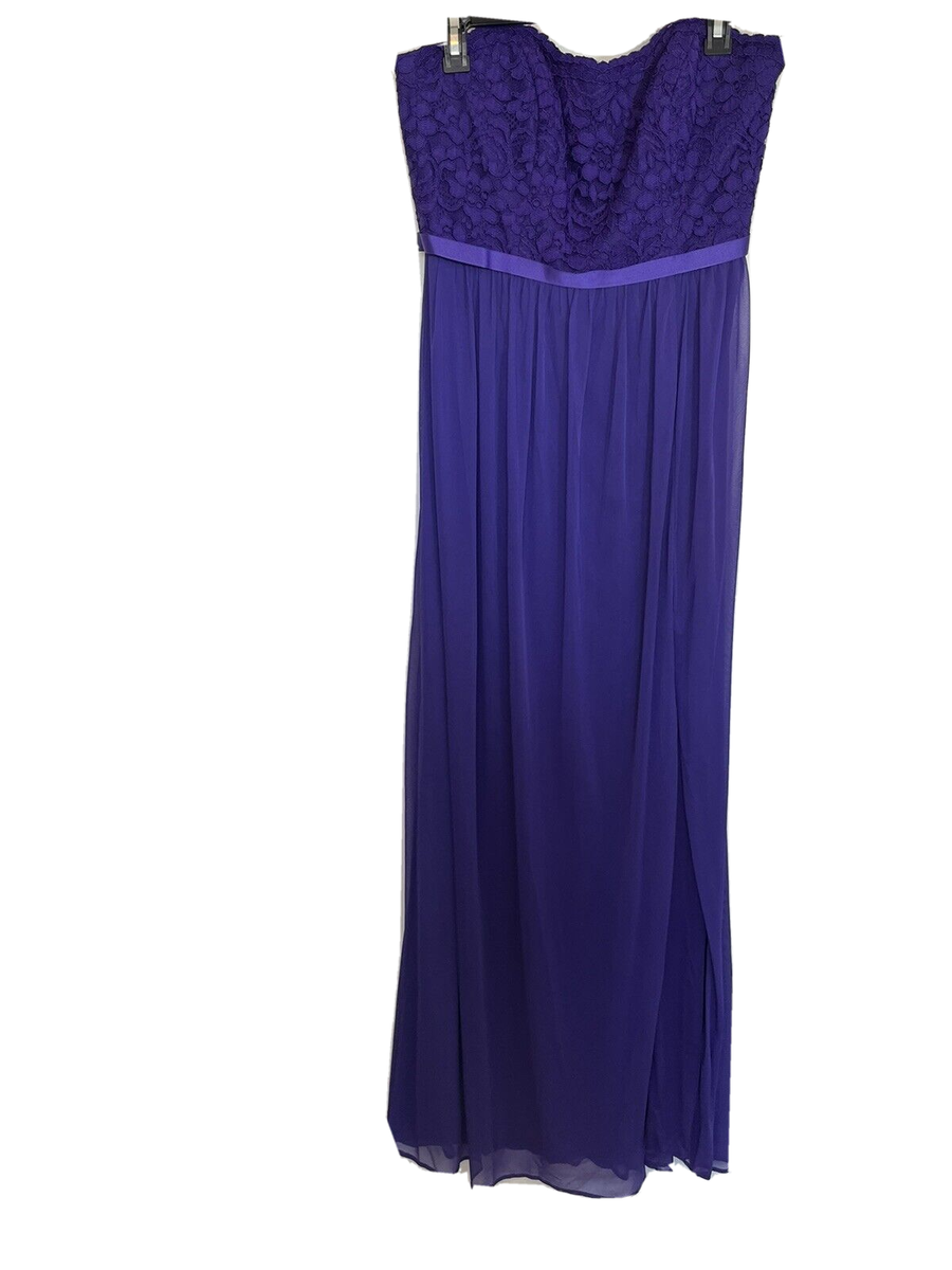 regency purple bridesmaid dresses david's bridal BABARONI Square Neckline A-line Chiffon Dress With Pocket Regency, Regency / US0 main image 0