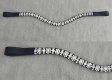 Adams-Tack Leather Horse Browband All Clear 1 Row Designer Crystal Chain
