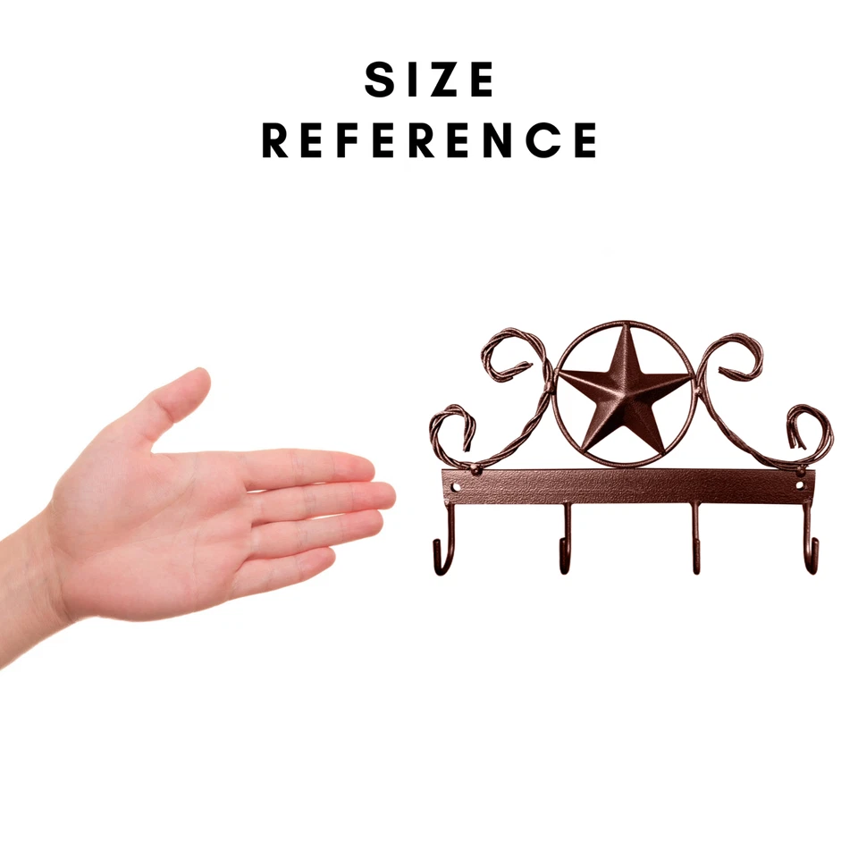 Texas Country Western Key Holder - Rustic Star Wall Décor Key Hanger for Home - Image 4 of 4