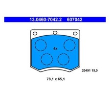ATE 13.0460-7042.2 Bremsbeläge Bremsklötze Vorne für Ford Capri