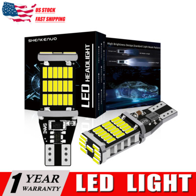 T15 921 912 W16W Red / White Bright LED Back up Reverse Light Brake Light Bulbs