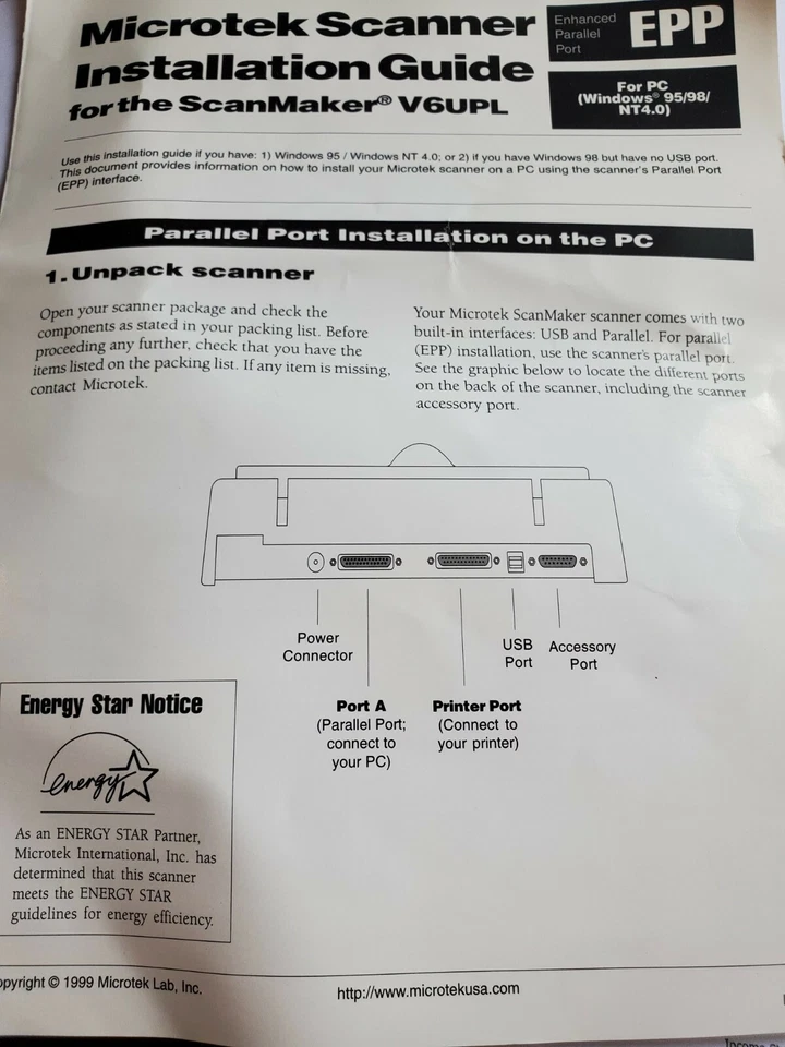 Microtek Scanmaker V6UPL EPP CABLE - Image 2 of 3
