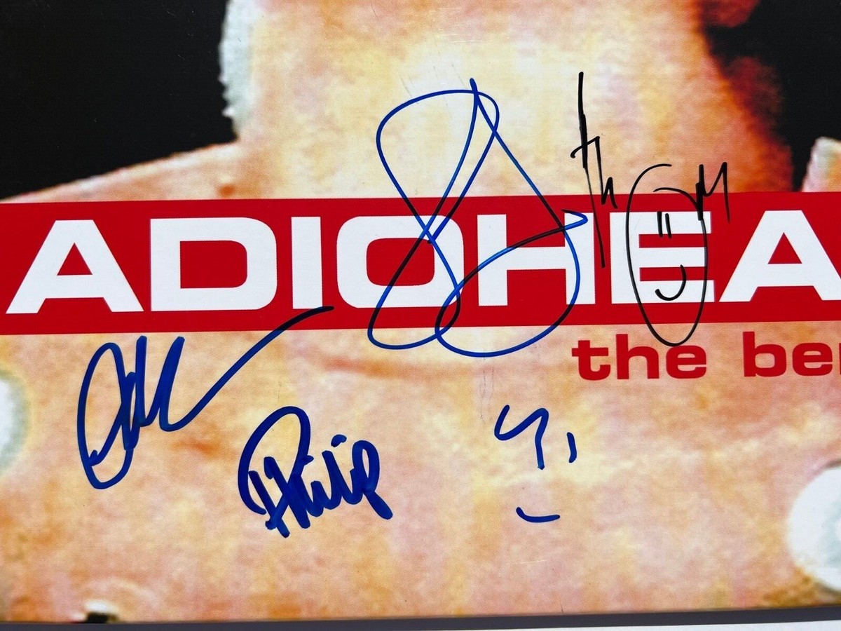 RADIOHEAD THOM YORKE FULL BAND SIGNED AUTOGRAPHED THE BENDS VINYL