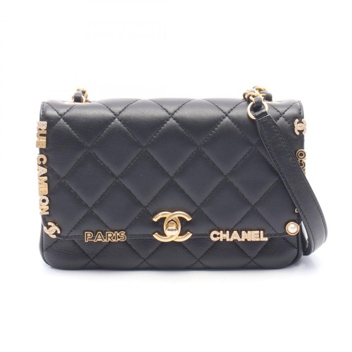 CHANEL Matelasse Mini Flap chain crossbody Shoulder Bag AS3731 leather Black GHW