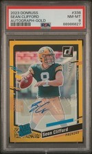 2023 Panini Donruss Sean Clifford Autograph-Gold  20/25 PSA 8 #338