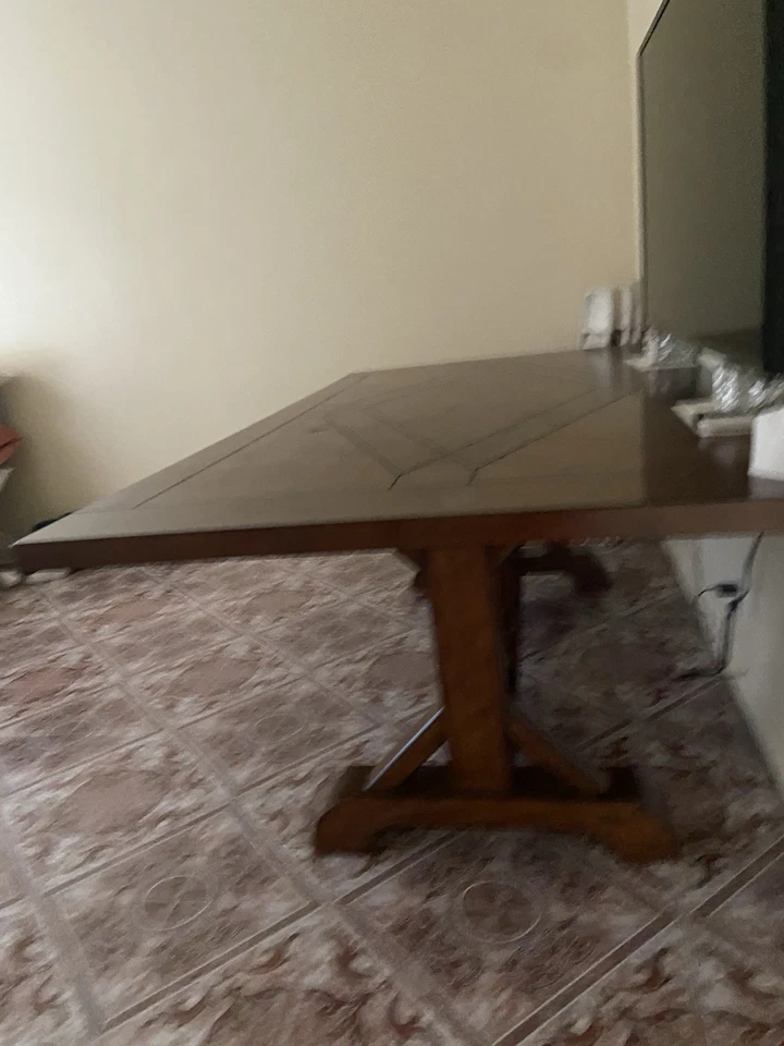 Big Wooden Table - Long and Tall - Adjustable Width - Brown Oak - Image 2 of 4